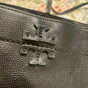 Tory Burch Black Textured Tote Bag